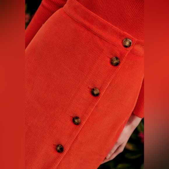 Sezane Nesta Corduroy Midi Skirt Sz 38/US 6 Sézane - Picture 4 of 9